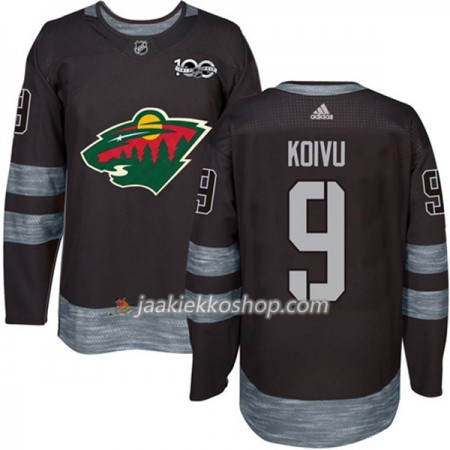 Miehille NHL Minnesota Wild Pelipaita Mikko Koivu 9 1917-2017 100th Anniversary Adidas Musta Authentic